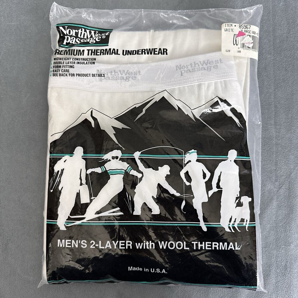Vintage Northwest Passage Thermal Underwear 2 Layer w/ Wool Thermal Pants XL NOS